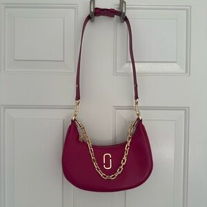 Marc Jacobs Crescent Shoulder Bag in Deep Pink with Gold Hardware